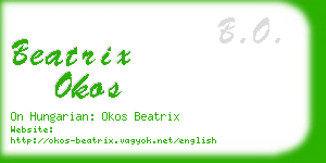 beatrix okos business card